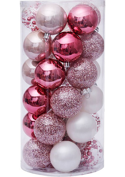 30 Adet Noel Ee Topu Süs Seti Kırılmaz Dekor Topları-Pembe (Yurt Dışından)
