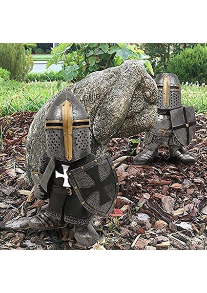 Şövalye Gnomes Muhafızı, Cüce Gnome Heykeli, Komik Bahçe Heykeli Açık Hava, Veranda Dekoru, Çim,, D (Yurt Dışından) fırsatları