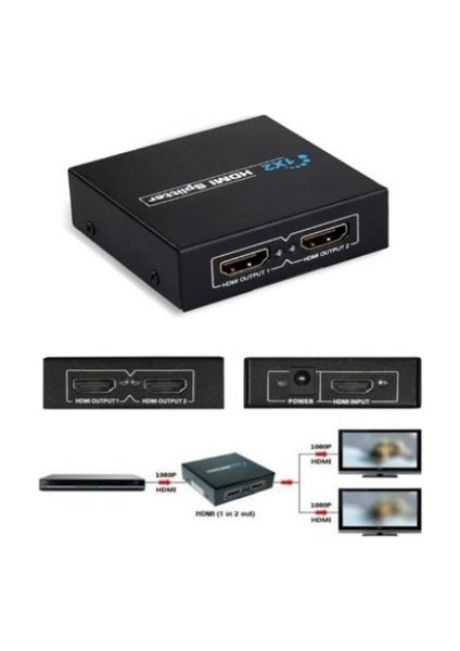 Fhd 1/2 HDMI 1080P 1 Giriş 2 Çıkış Splıtter