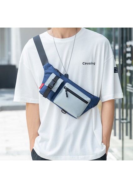 Göğüs Çantası Erkek Küçük Bel Çantası Spor Omuz Çantası Crossbody Çanta (Yurt Dışından)