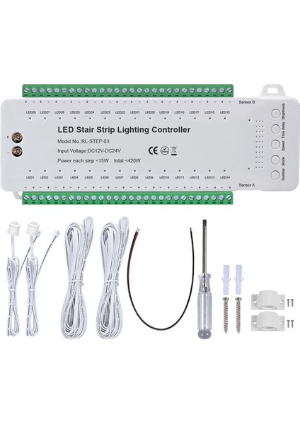 Merdiven LED Hareket Sensörü Kontrol Cihazı Akıllı Merdiven Indüksiyon Kontrol Cihazı LED Şerit Dimmer Merdiven Işık Kontrol Cihazı (Yurt Dışından)