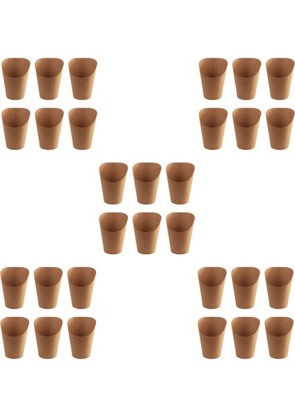 500 Adet Tek Kullanımlık Pişirme Kek Yumurta Puf Patates Kızartması Cips Aperatifler Kraft Kağıt Bardaklar Tutucu, 300 ml (Kahverengi) (Yurt Dışından)