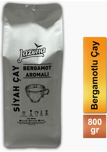 Bergamotlu Siyah Çay 800 G - Iki Kere Filtre Edilmiş , Berrak , Earl Grey Lezzeti