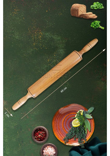 Zümrüt Serisi Dönerli Ahşap Hamur Açma Merdanesi ve Oklavası Hamur Şekillendirici 2 Li Set ZMRSET13 fiyatları