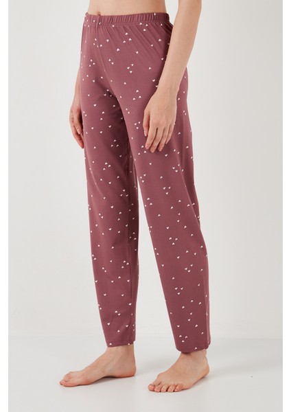 Yumuşak Dokulu Bisiklet Yaka Pijama Takımı Bayan Pijama Takımı 6097605