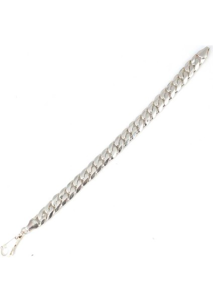 925 Ayar Gümüş 10 x 13 mm Sade Zincir Bileklik