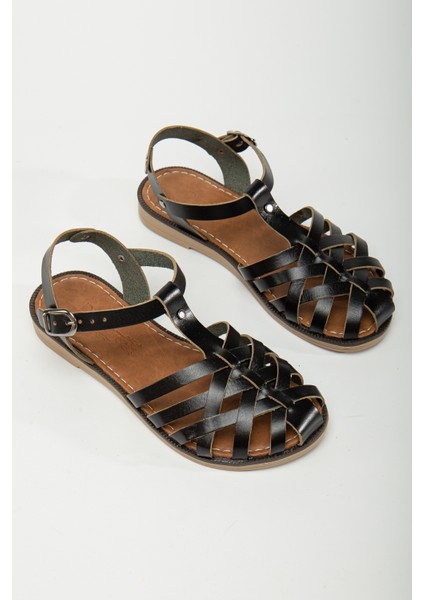 D002 Garantili Kadın Deri Sandalet fırsatları