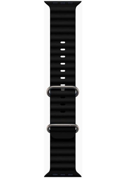 Apple Watch Ocean Siyah Renk Silikon Kordon – 1-9, SE, 42-49mm, GS, DT Pro, T500 Ultra & Ultra2 Uyumlu fiyatları