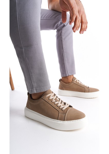 Mbnbkm3-Vz Erkek Nubuk Deri Vizon Sneaker & Spor Ayakkabı