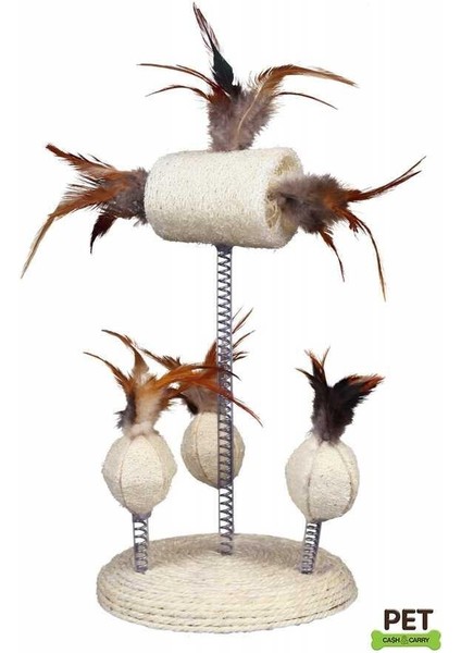 Kedi Oyuncağı Yaylı Toplar, Tüyler 15X30Cm fiyatları