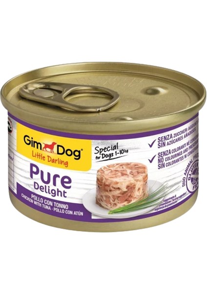 Pure Delight Jöle İçinde Parça Tavuklu ve Ton Balıklı Yetişkin Köpek Konservesi 85 Gr