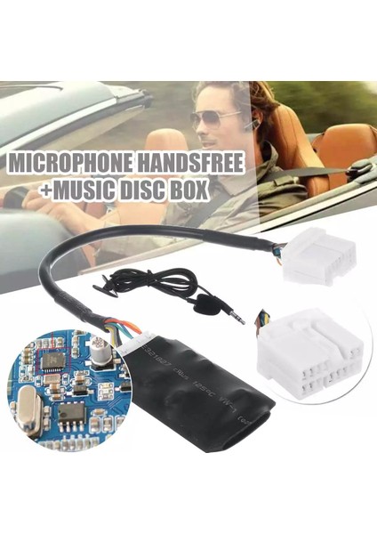 Accord Fit Odyssey Için Araç Radyo Ses Adaptörü Bluetooth Aux Kablosu Mikrofon Handsfree (Yurt Dışından)