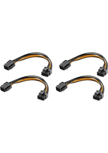 2 Paket Grafik Kartı 6 Pin - 8 Pin Pcıe Adaptör Güç Kablosu 7,8 Inç (Yurt Dışından)