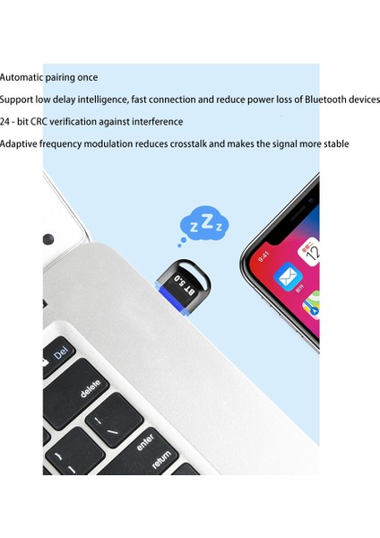 USB Bluetooth 5.0 Adaptör Alıcısı 5.0 Bluetooth Dongle Adaptörü Pc Laptop Için Bt Verici (Yurt Dışından)