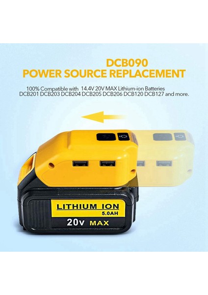 20V Max 18V Lityum Iyon Piller Için DCB090 Pil Adaptörü (Yurt Dışından)