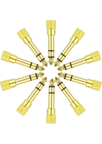 8 Adet Kulaklık Kafası Konektörü Fişi 6.35MM Erkek 3.5mm Kadın Altın Kaplama Bakır Stereo Kulaklık Ses Jakı Dönüştürmek (Yurt Dışından)