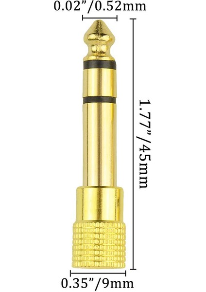 8 Adet Kulaklık Kafası Konektörü Fişi 6.35MM Erkek 3.5mm Kadın Altın Kaplama Bakır Stereo Kulaklık Ses Jakı Dönüştürmek (Yurt Dışından)