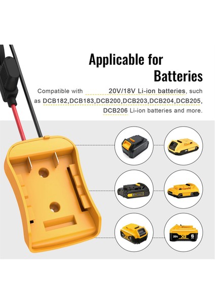 12V, 12AWG Kablo Için 40A Sigortalı Power Wheels Adaptörü (Yurt Dışından)
