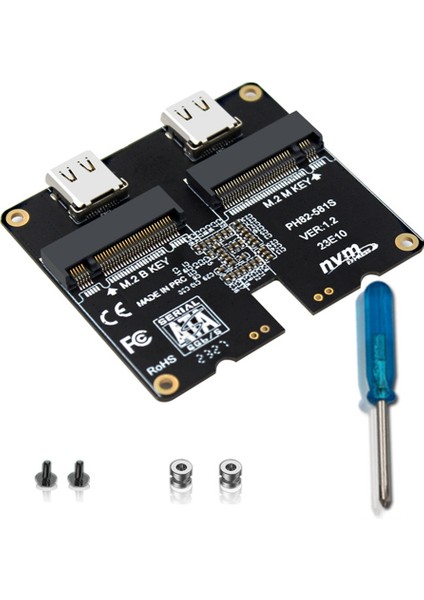 M.2 Nvme Sata SSD Muhafaza Adaptör Kartı 4 Tb JMS581 Type-C Usb3.1 Gen2 10 Gbps HDD Muhafaza Genişletme Adaptör Kartı (Yurt Dışından)