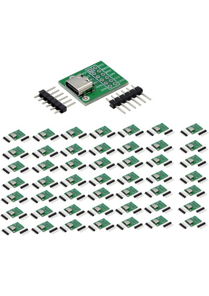 50PCS USB Type-C Dıp Pcb Konnektörü Pinboard Dip Pin Başlık Adaptörü (Yurt Dışından)