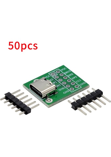 50PCS USB Type-C Dıp Pcb Konnektörü Pinboard Dip Pin Başlık Adaptörü (Yurt Dışından)