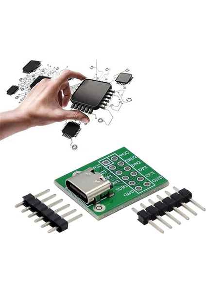 50PCS USB Type-C Dıp Pcb Konnektörü Pinboard Dip Pin Başlık Adaptörü (Yurt Dışından)
