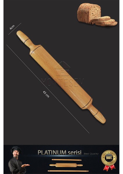 Platinum Serisi Ahşap Hamur Açma Oklavası Merdanesi 3 lü Set YNSET1 fiyatları