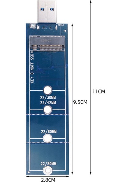 SSD M2 - USB Adaptörü M.2 - USB Adaptörü B Tuşu M.2 Sata Protokolü (Yurt Dışından)