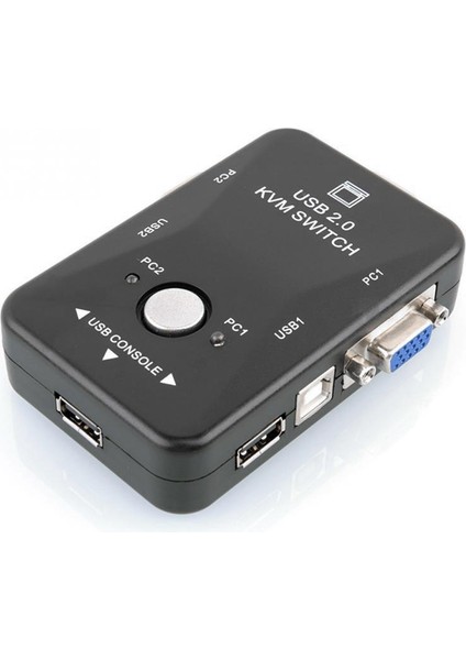 Kvm Anahtarı 2 Bağlantı Noktalı VGA Anahtarı USB 2.0 Kvm Fare Değiştirici Klavye (Yurt Dışından)