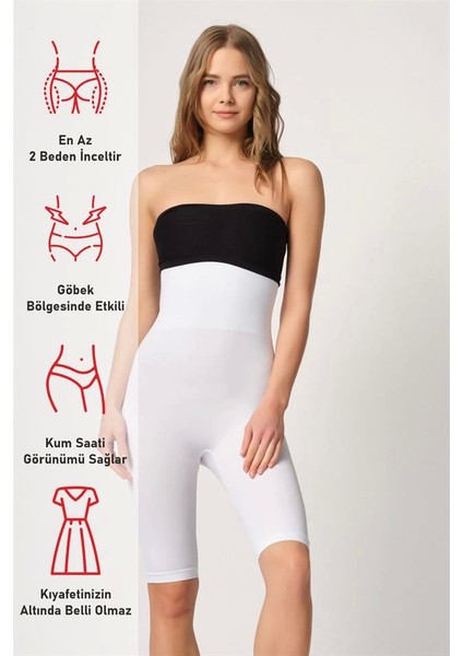 Beyaz Emay 2044 Yüksek Bel Double Uzun Paçalı Korse fırsatları