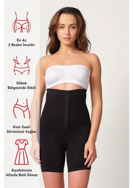 Siyah Emay 2087 Önden Agraflı Paçalı Korse fırsatları