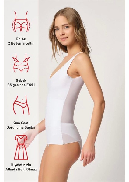 Beyaz Emay 2938 Sırtı Tül Karyokalı Destekli Atlet Korse fırsatları