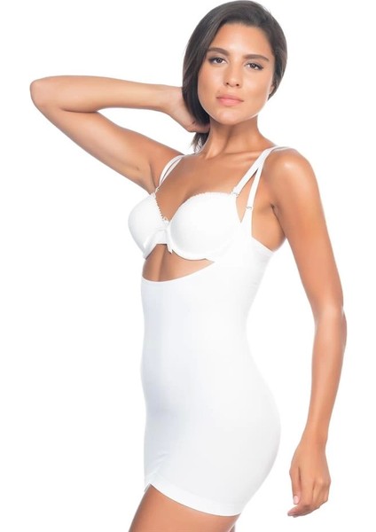 Beyaz Emay 5043 Göğsü Açık Masajlı Korse fiyatları