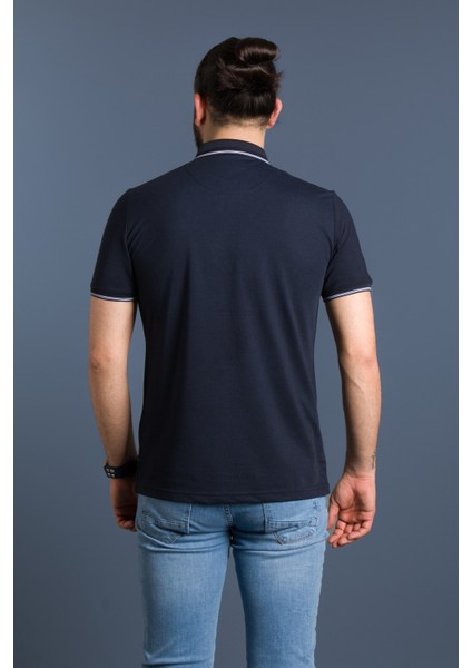 Erkek Lacivert Basic Polo Yaka T-Shirt