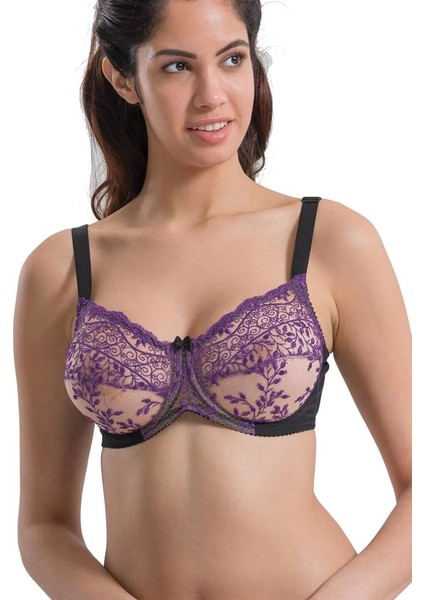 Siyah Mor Emay 148 D Balenli Toparlayıcı Sütyen