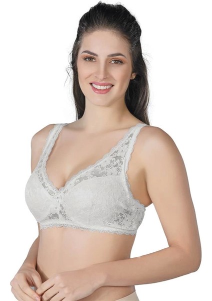 Ekru Emay 188 C Pedli Dantelli Telli Toparlayıcı Sütyen