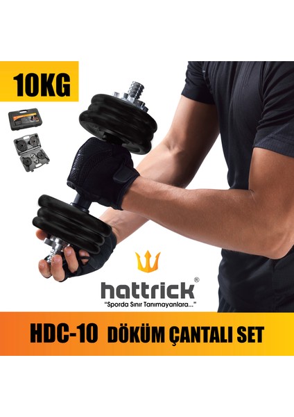 Hattrıck HDC 10 Siyah Döküm Çantalı Set 10 kg