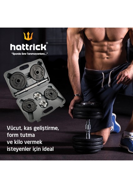 Hattrıck HDC 10 Siyah Döküm Çantalı Set 10 kg