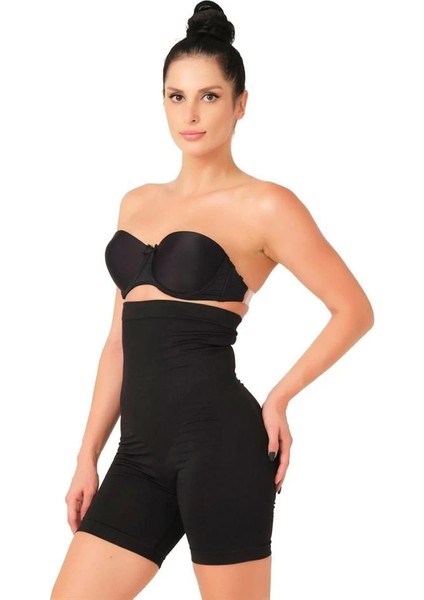 Siyah Emay 2007 Yüksek Bel Paçalı Korse