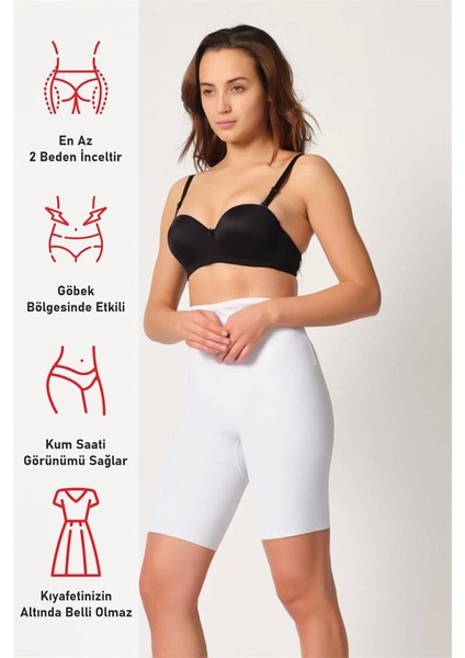 Beyaz Emay 2927 Bel Dekolteli Balenli Paçalı Lazer Korse fırsatları