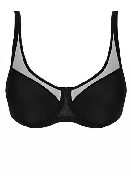 Siyah Emay 167 Tül Push Up Toparlayıcı Sütyen