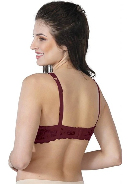 Bordo Emay 188 B Pedli Dantelli Telli Toparlayıcı Sütyen fiyatları