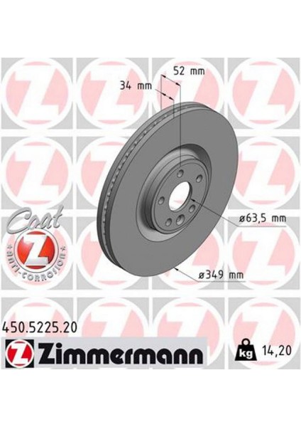 Fren Diski On 18 Inc Discovery Sport L550 14 Range Rover Evoque L538 11 19 Jaguar E-Pace X540 18051