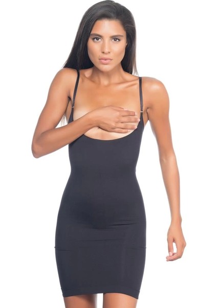 Siyah Emay 5060 Göğsü Açık Elbise Korse modelleri