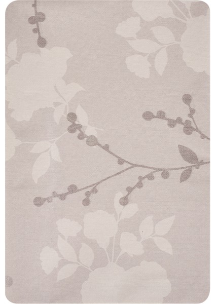Soft Dertsiz Yaprak Desenli Pvc Masa Örtüsü - Gri - 140X200 cm