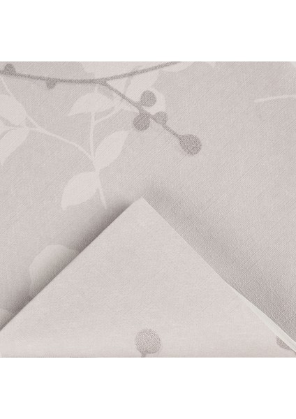 Soft Dertsiz Yaprak Desenli Pvc Masa Örtüsü - Gri - 140X200 cm