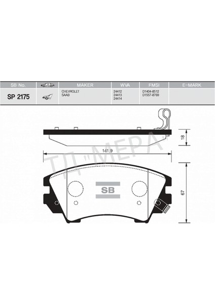 Ön Balata Opel Astra J 12 14 Insignia 08 11 Zafira 11 Saab 9.5 10 17 Jant GDB1783 18051