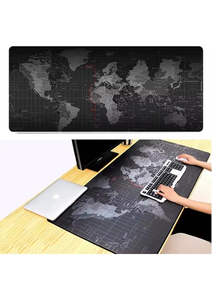 Büyük Boy Xxl Mouse Pad Dünya Haritası Desenli 90X40CM Oyuncu Gamer Gaming Mouse Pad Yüksek Kalite