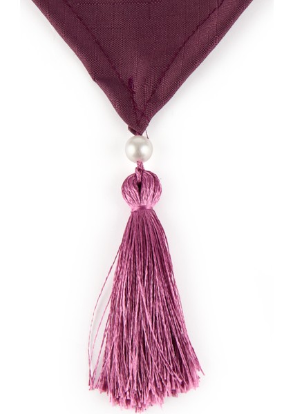 Soft Jakarlı Dokuma Runner - Mürdüm - 35X140 cm