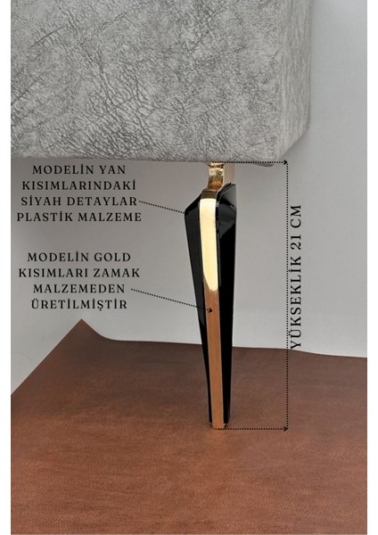 Wings Gold Siyah Mobilya Koltuk Ayağı Chester Komidin Tv Ünitesi Vestiyer Ayağı 21 cm 12 Adet fiyatları